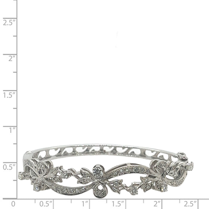 14 Karat White Gold Diamond Vintage Bangle