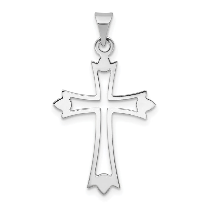 14 Karat White Gold Cross Charm Pendant