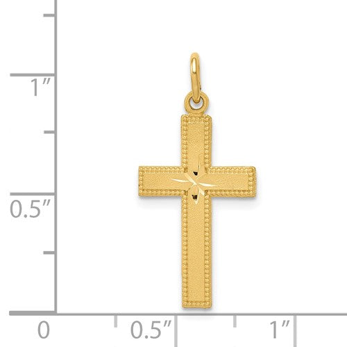 14 Karat Yellow Gold Cross Charm Pendant