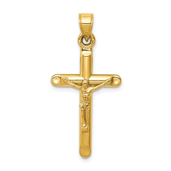 14 Karat Yellow Gold Small Polished Cross Charm Pendant