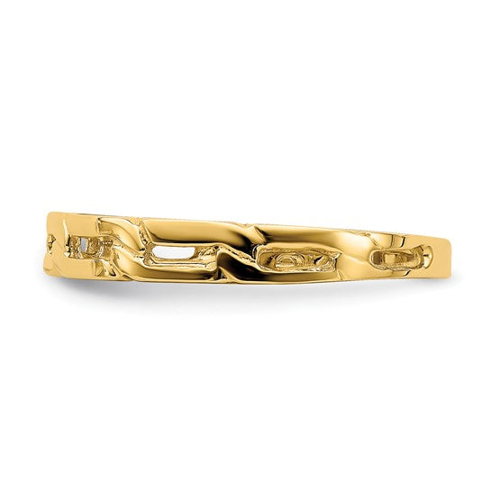 Lady's 14 Karat Yellow Gold Chain Link Fashion Ring