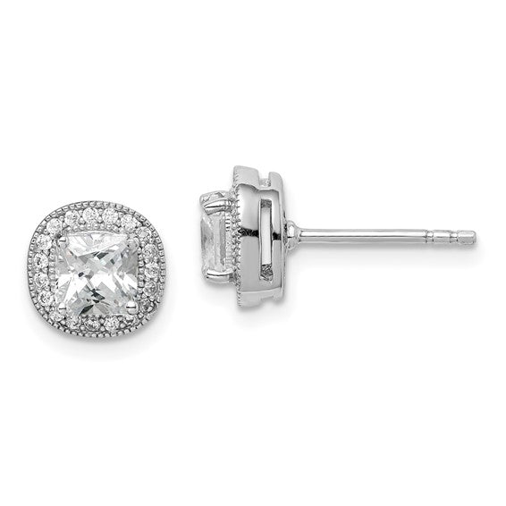 Sterling Silver Cubic Zirconia Stud Earrings