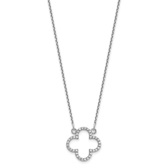 14 Karat White Gold 0.25ct Diamond Flower Pendant