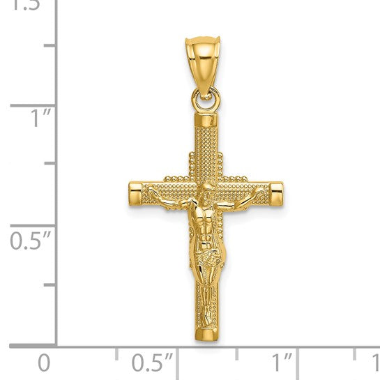 14 Karat Yellow Gold Small Cross Charm Pendant