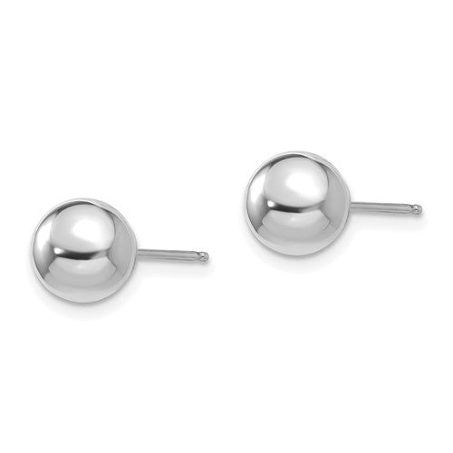 14 Karat White Gold 7mm Ball Earrings