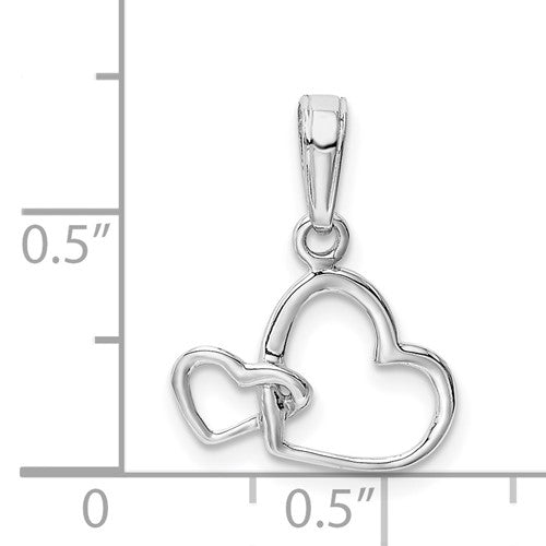 14 Karat White Gold Heart Charm Pendant