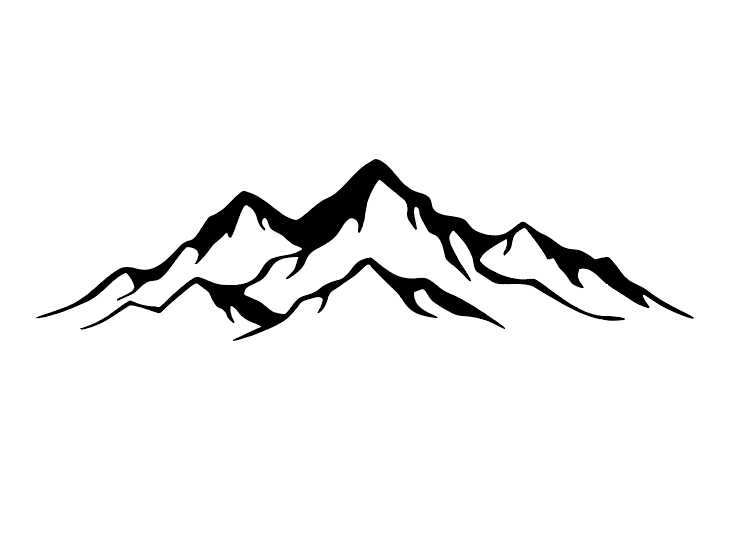 The client's vector art of the mountain outline to be engraved on the custom wedding band