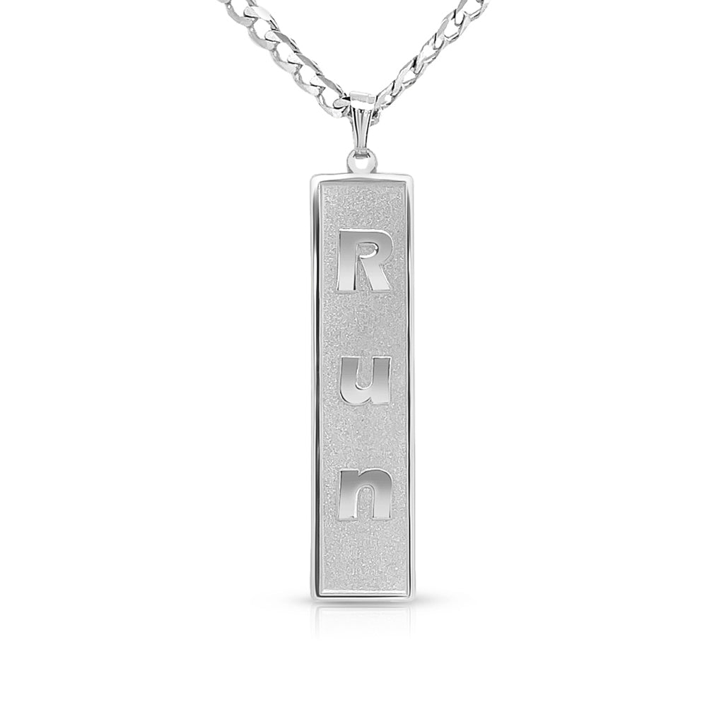 White gold necklace with pendant on a white background