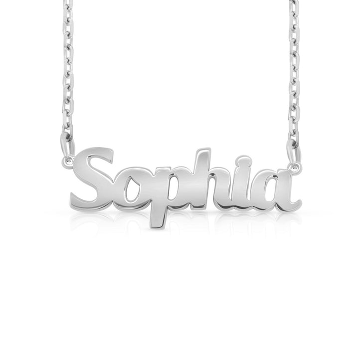 Sterling Silver Bold Print Name Necklace