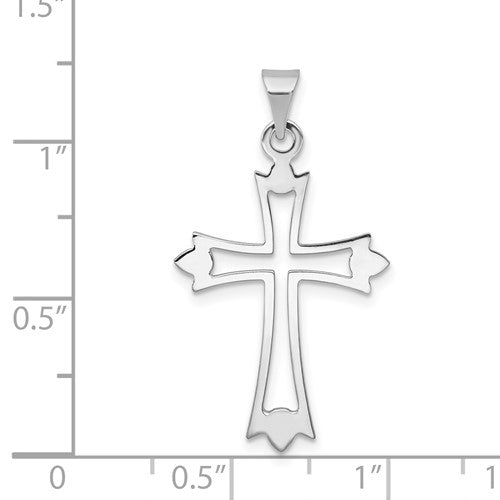 14 Karat White Gold Cross Charm Pendant