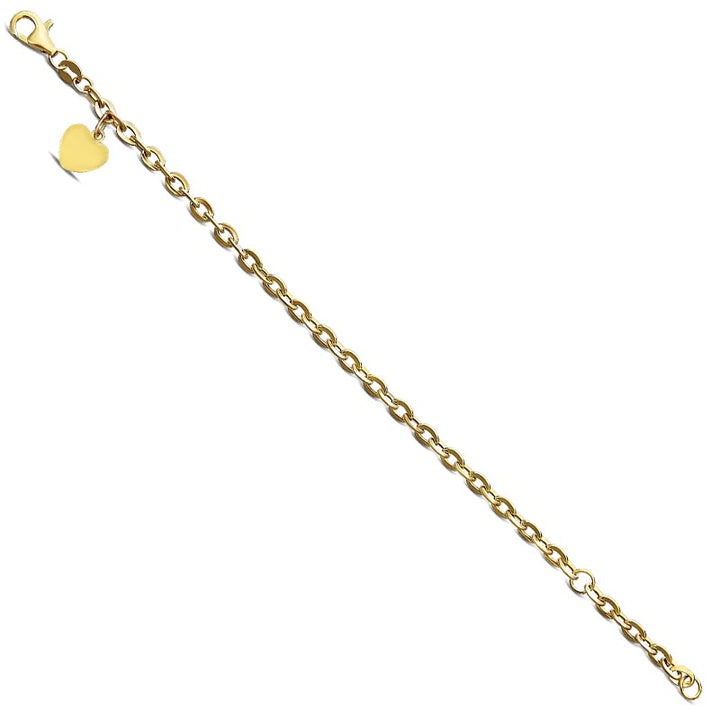 14 Karat Yellow Gold Baby Heart Bracelet