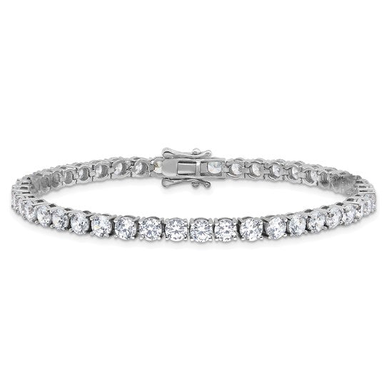 Sterling Silver 4mm Cubic Zirconia 7.5 inch Tennis Bracelet