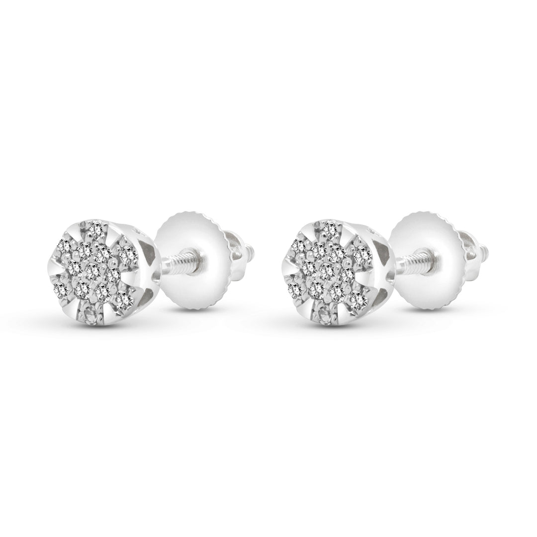 14 Karat White Gold 0.08ct Diamond Stud Earrings