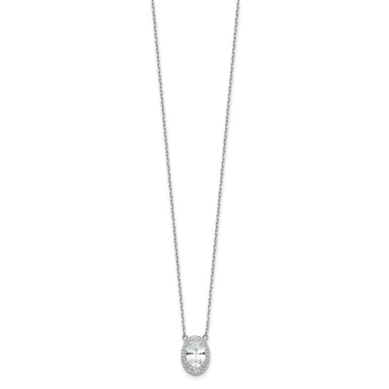 Sterling Silver Cubic Zirconia Drop Necklace