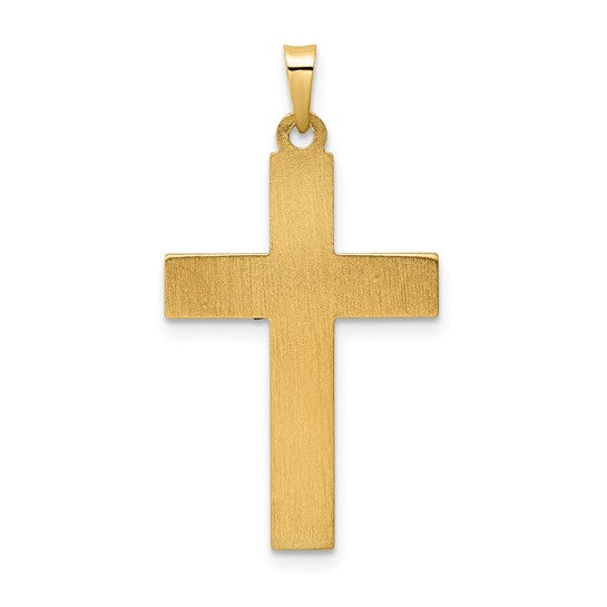 14 Karat 2 Tone Gold Small Polished Cross Charm Pendant