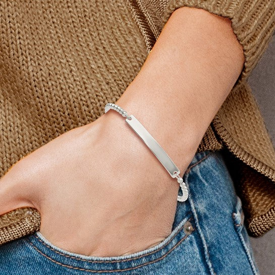 Sterling Silver Adjustable ID Bracelet