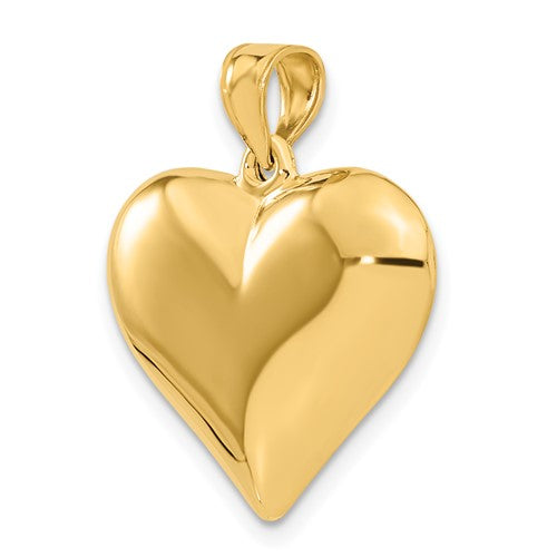 14 Karat Yellow Gold Heart Charm Pendant