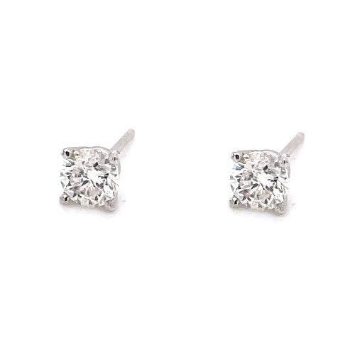 14 Karat White Gold Diamond Stud Earrings