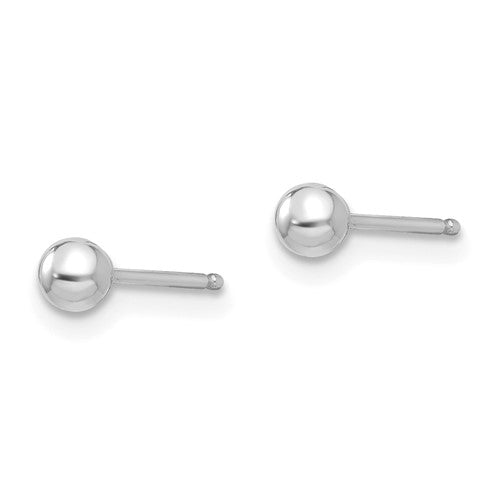 14 Karat White Gold 3mm Ball Earrings