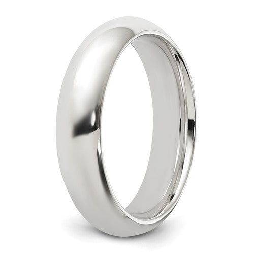 Men's White Sterling Silver Plain Wedding Band