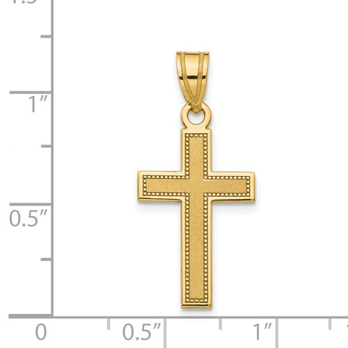 14 Karat Yellow Gold Cross Charm Pendant