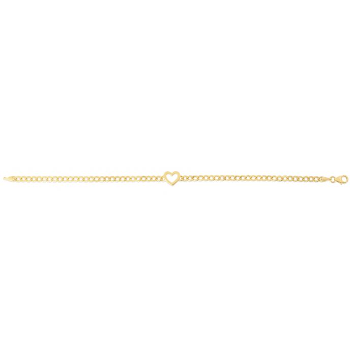 Ladies 14 Karat Yellow Gold Heart Bracelet