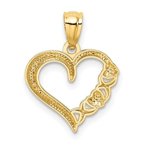 14 Karat 2 Tone Gold Small Heart Charm Pendant