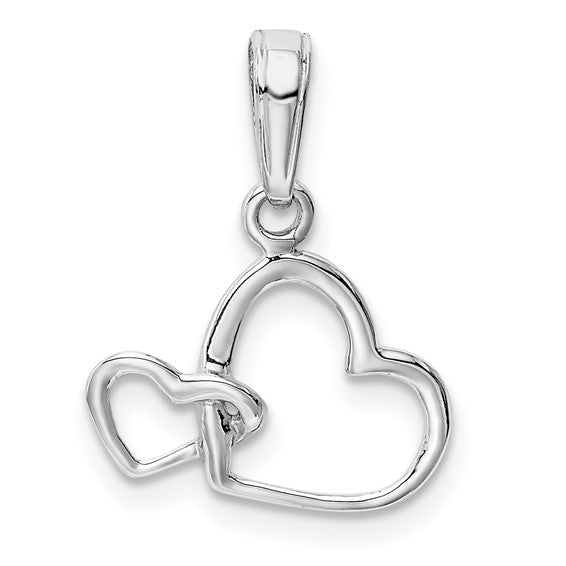 14 Karat White Gold Heart Charm Pendant