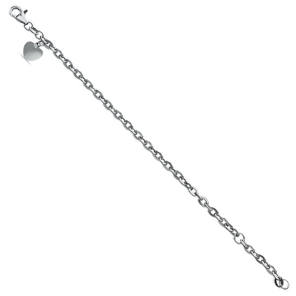 14 Karat White Gold Baby Heart Bracelet