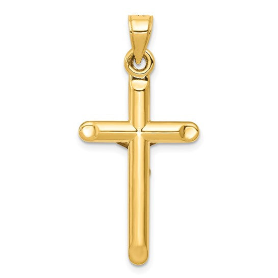 14 Karat Yellow Gold Small Polished Cross Charm Pendant