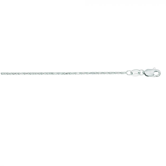 14 Karat White Gold Diamond Cut 0.9mm Lumina Link 16 inch Chain