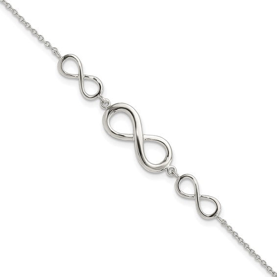 Sterling Silver Infinity 7.25 inch Bracelet