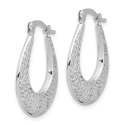 14 Karat White Gold Small Hoop Earrings