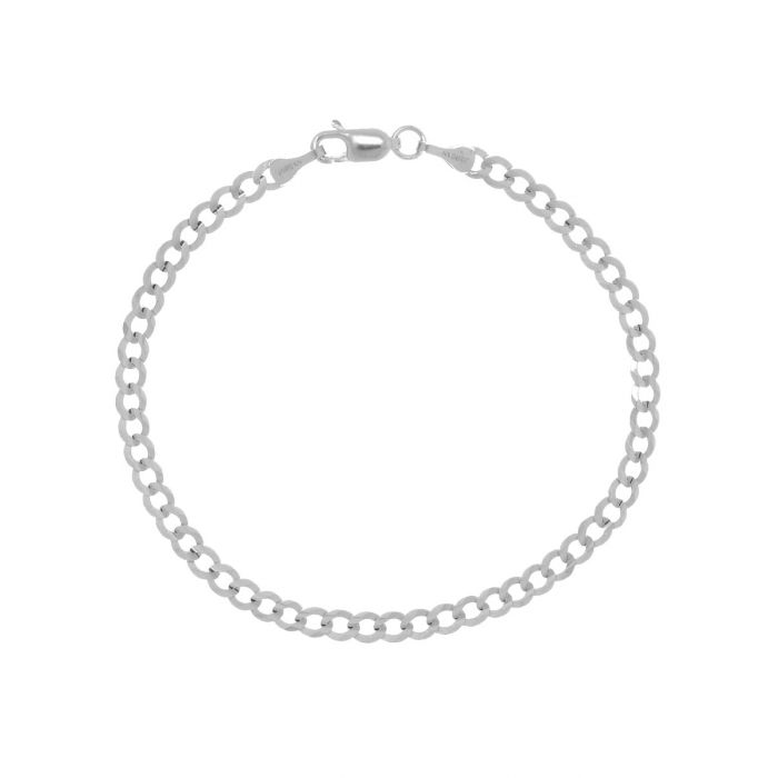 Ladies 14 Karat White Gold Cuban Bracelet