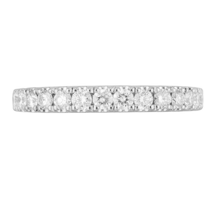 Lady's 18 Karat White Gold Half Anniversary Diamond Wedding Band