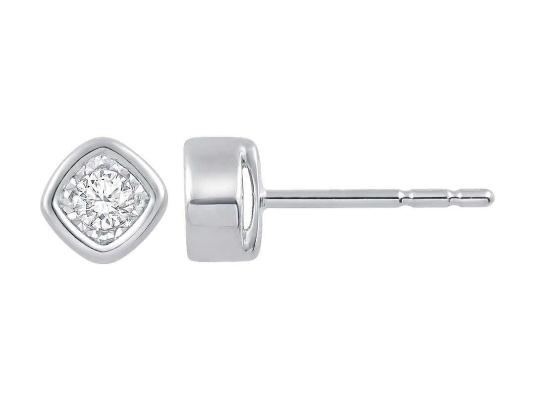 14 Karat White Gold 0.10ct Diamond Stud Earrings