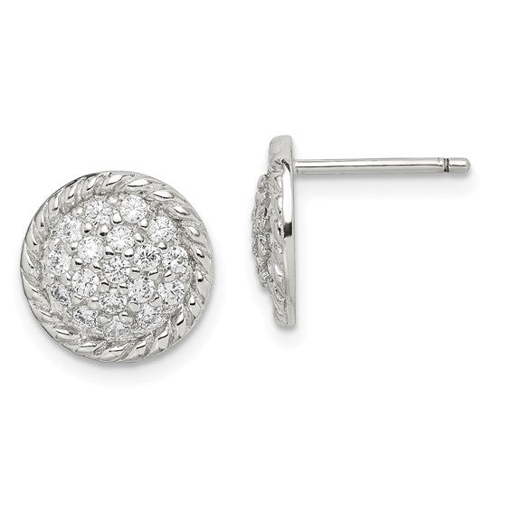 Sterling Silver Cubic Zirconia Stud Earrings