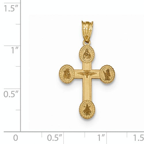 14 Karat Yellow Gold Cross Charm Pendant