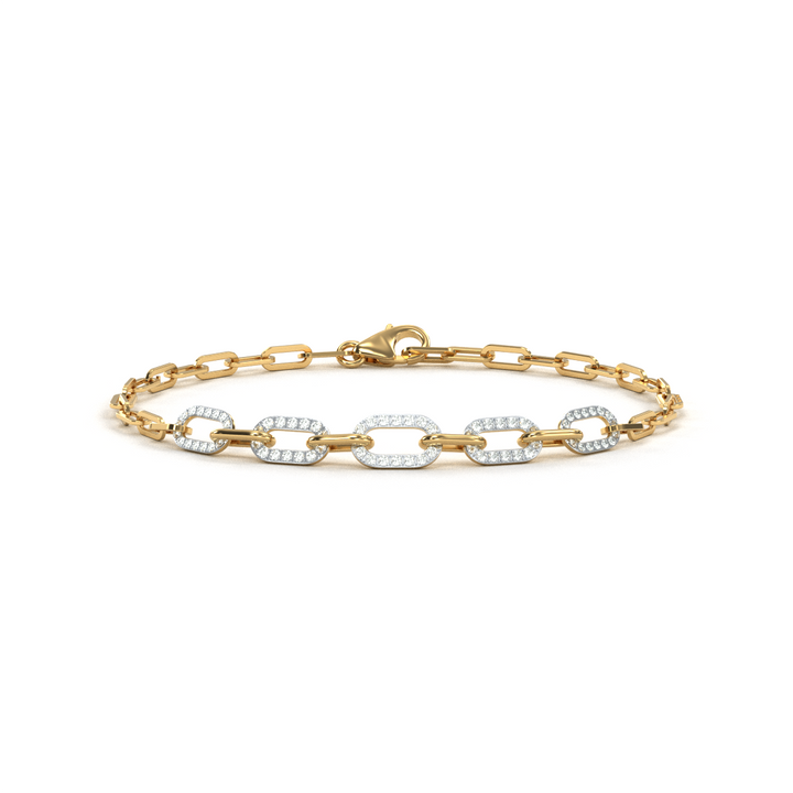 14 Karat Yellow Gold 0.50ct Diamond Open Link Bracelet - 7 inch