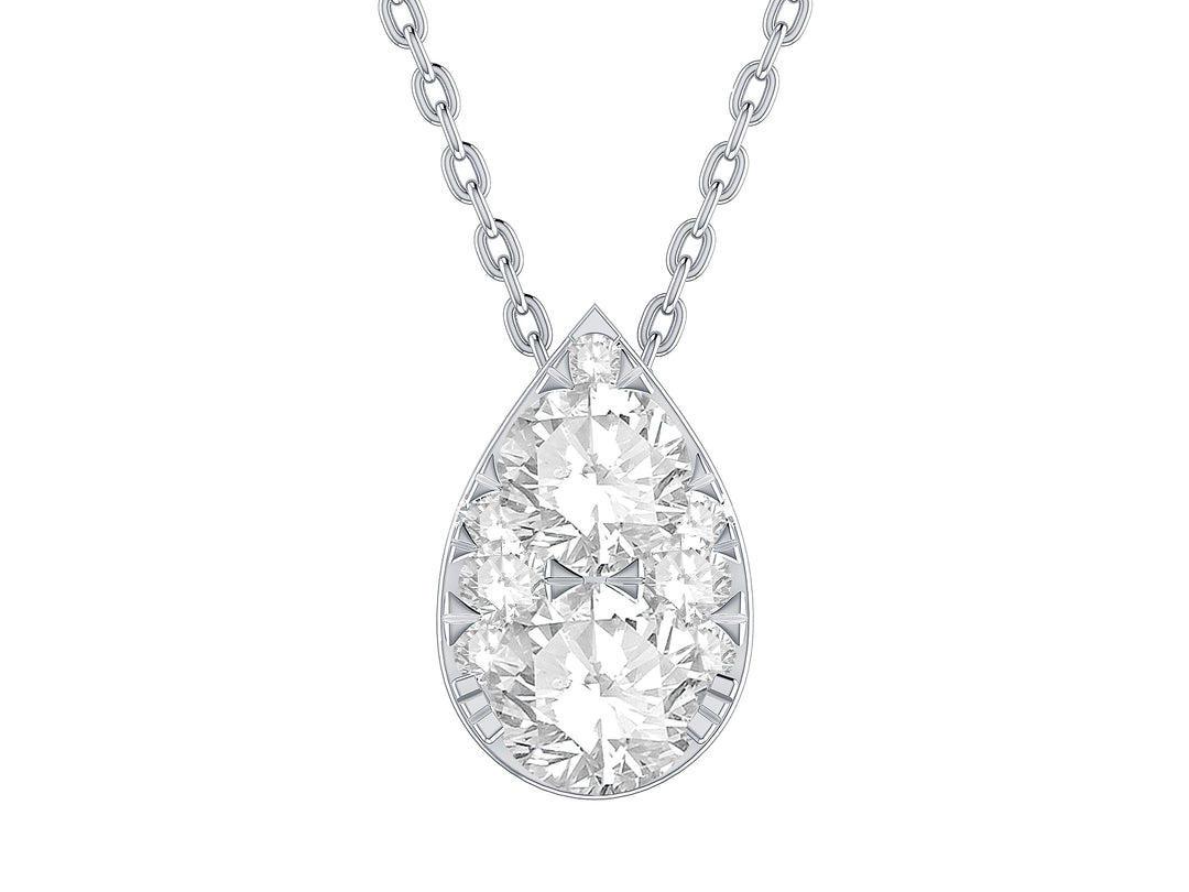 14 Karat White Gold 0.50ct Diamond Pear Shaped Slide-Through Pendant