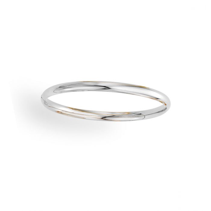 Ladies 14 Karat White Gold Bangle Bracelet