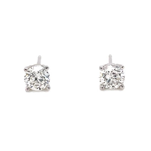 14 Karat White Gold Diamond Stud Earrings