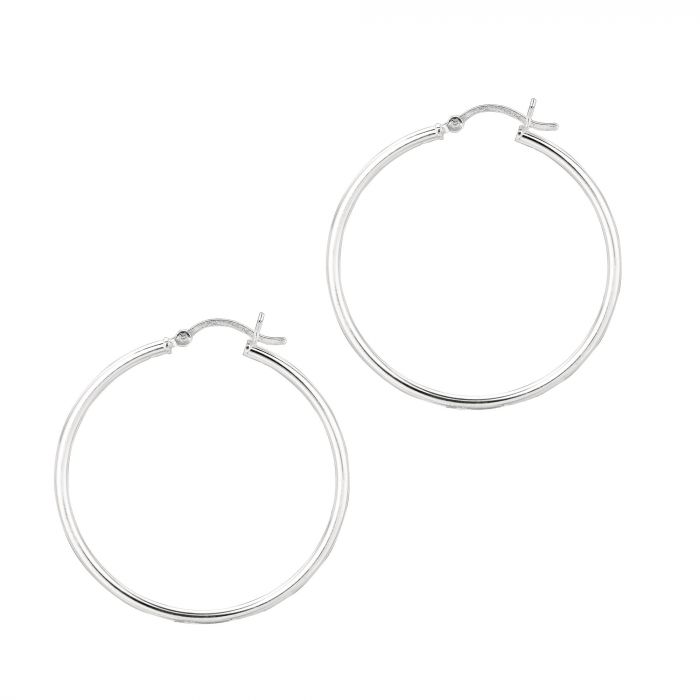 Sterling Silver Medium Hoop Earrings