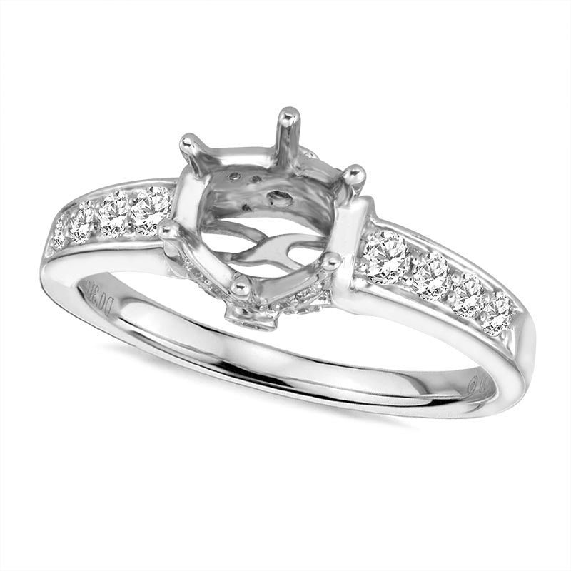 White gold diamond ring on a white background