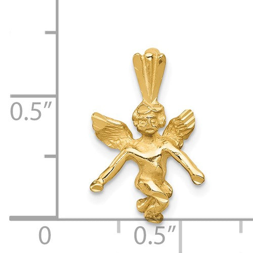 14 Karat Yellow Gold Angel Charm Pendant