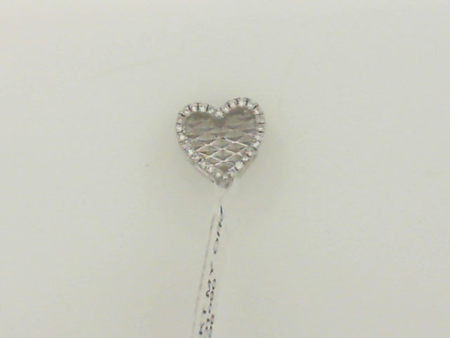 White 14 Karat Heart Diamond Pendant