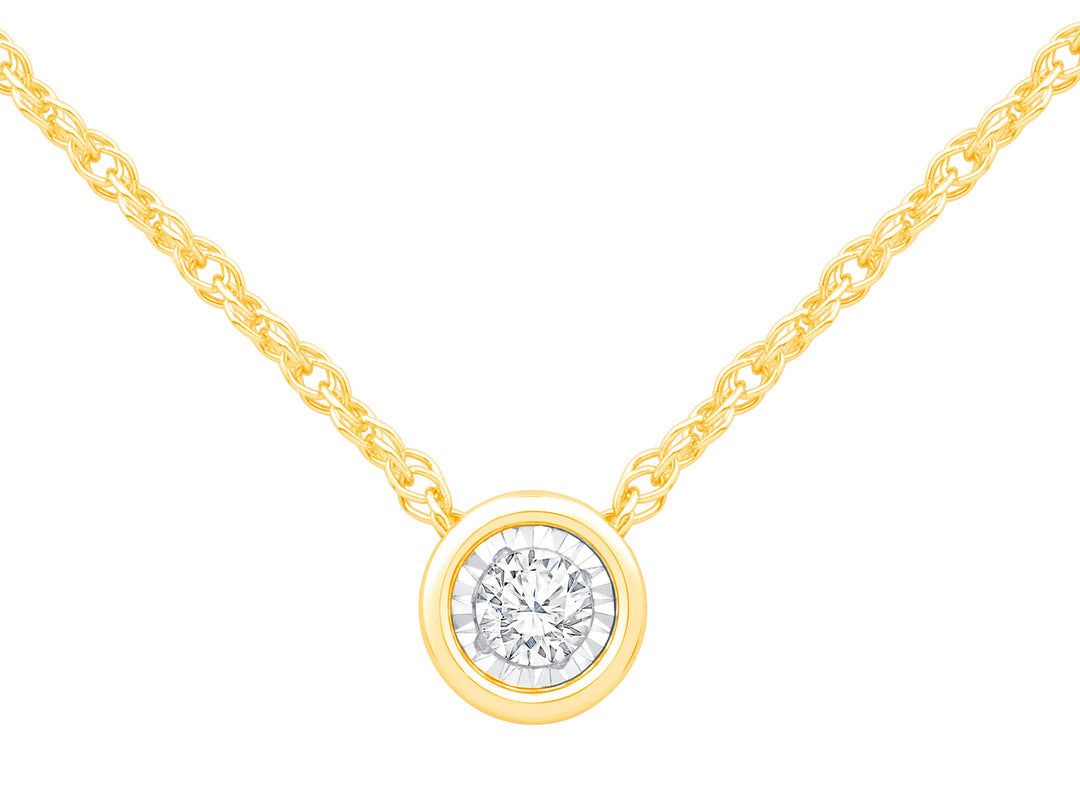 14 Karat Yellow Gold 0.10ct Diamond Drop Pendant