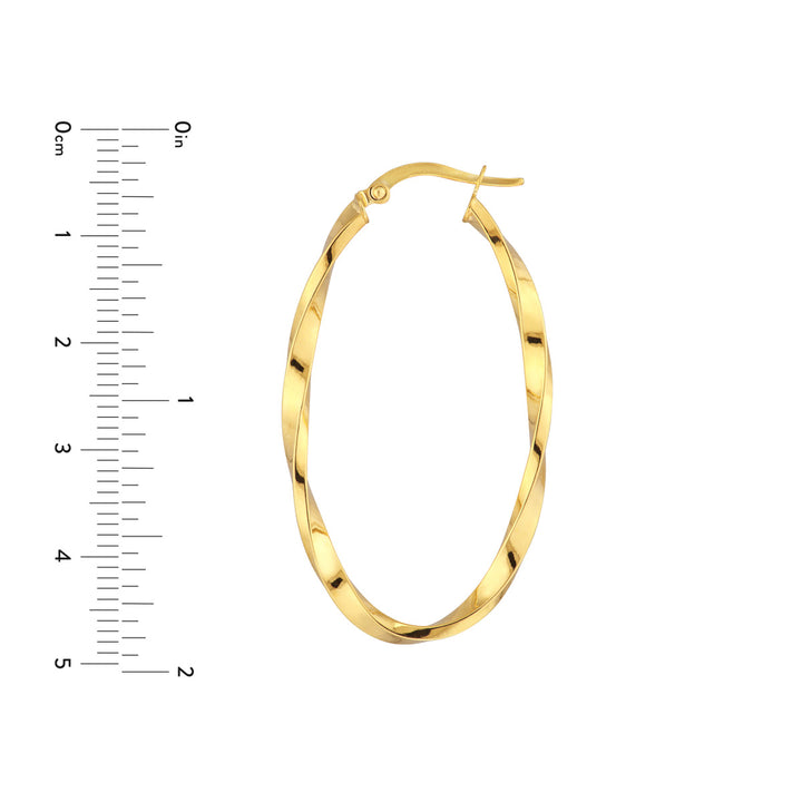 14 Karat Yellow Gold Polished Twisted Hoop Earrings