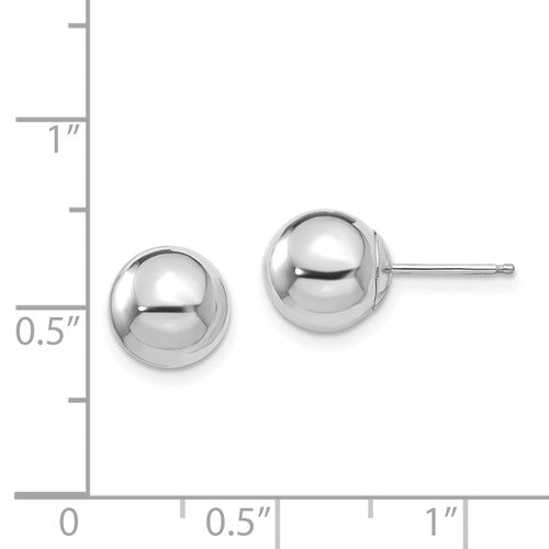 14 Karat White Gold 8mm Ball Earrings