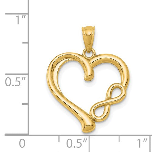 14 Karat Yellow Gold Heart Charm Pendant